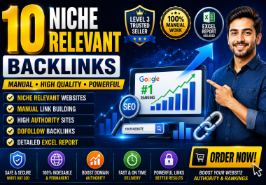 I will build 10 Niche related website backlinks health/gaming/seo/news/ mention in description