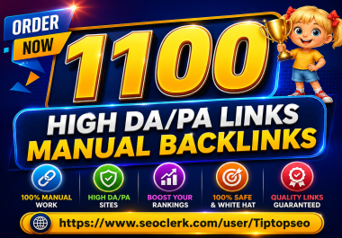 Make fast 1100 blog comment backlinks manual work with high DA PA LINKS and low spam score