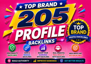 Get higher ranking on Google with 205 Premium Profile Backlinks