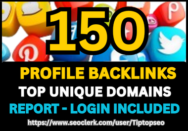 150 high authority profile backlinks manual work