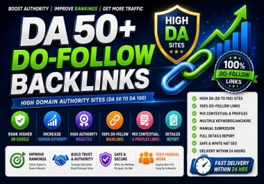 Build 10 DoFollow Backlinks on High DA 50+ site To Improve Authority and Rankings
