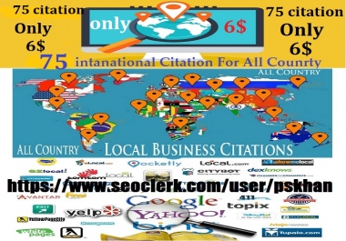 75 International Local SEO Citation for All Country