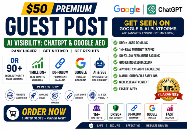 100 GUEST POST ON REAL 1MILLIONS TRAFFIC WEBSITE AI VISIBILITY CHATGPT & GOOGLE AEO & 1 PAGE RANK