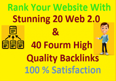 Create High Quality Manually 20 web2.0 and 40 fourm SEO Backlinks