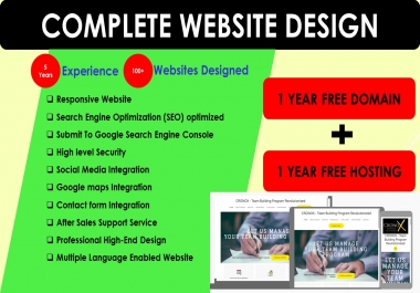 I provide complete package of domain,  hosting & Website Design