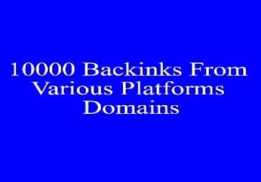 I Will Give 10000 Backinks From Various Platforms Domains
