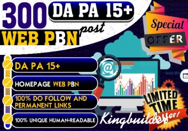 300 WEB 2.0 High TF CF DA PA Homepage PBN Backlinks Permanent
