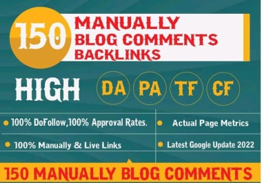 Create a Manually 100 Niche Related Bloog Comment Dofollow Backlink With High DA,  Pa