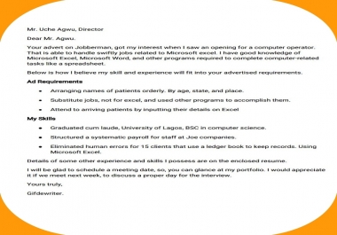 I Deliver the best toolbox to sell yourself to your employer. High-quality Resume,  less than a page.