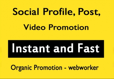 Social Profile and Pic Post Video Promotion within 6 Hours