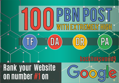 Build DA60+ Homepage 100 PBN, Google Top Ranking To Improve your Website