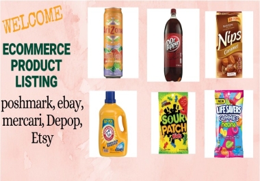 I will do poshmark,  mercari,  depop,  ebay listings