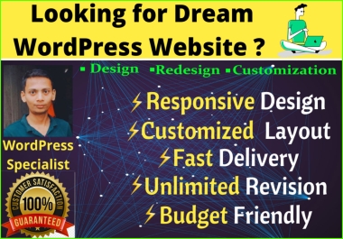 design a mobile responsive wordpress website and create wordpress website design