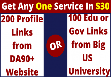 100 EDU Links & 200 Profile Links on DA90+ Website