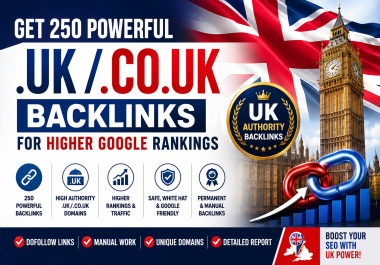 Get 250 Powerful UK. CO. UK Backlinks for Higher Google Rankings