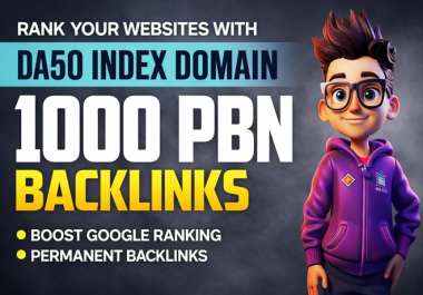 GET Rank with 1000 Indexed PBN Backlinks DA50+ to Boost Website Ranking Fast
