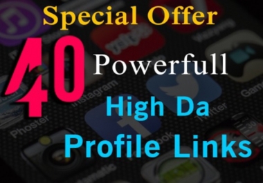 Build 40 Profile link on High Domain Authority Sites