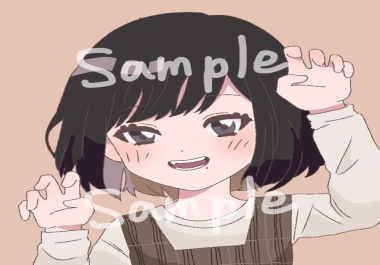 I will draw original cute anime character