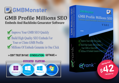 GMBMonster - Local Business Map Profile Millions SEO Embeds Generator Software