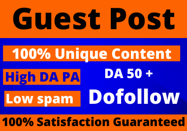 Write and Publish 12 Guest blog post and 30 mix backink DA 50+ high authority low spam score