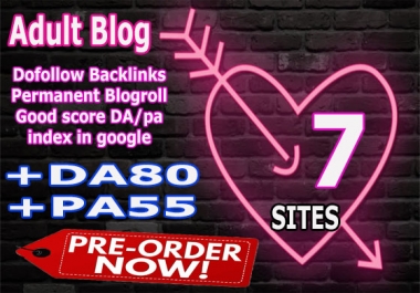 Give you Backlinks da80x10 site adult blogroll permanent