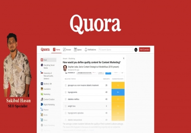 I will Create 100 Quora answers on your Niche relevant Questions