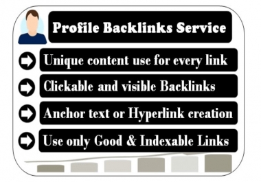 I can create 100 high pr da dofollow authority profile backlinks for website seo