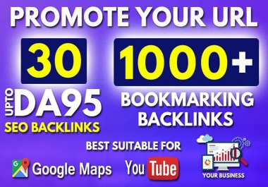 30 High DA SEO Backlinks Upto DA95+ And 1000 Bookmarking SEO Backlinks