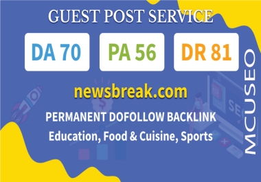 newsbreak. com post Domain Authority 67 high quality link backlink