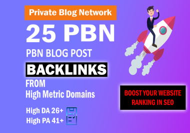 25 PBN's Backlinks to increase your site on Google Yahoo Bing SEO