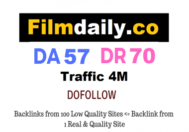 Guest Post on 4M Traffic website Filmdaily. co - Dofollow