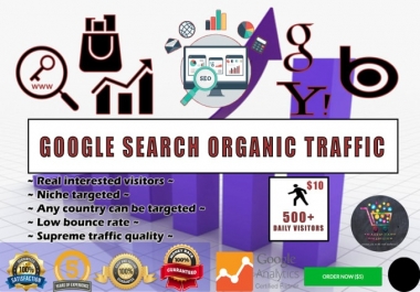 I will drive 20000 google organic visitors using targeted keywords