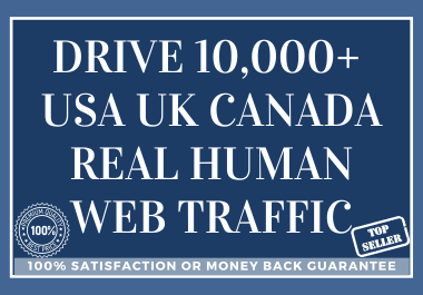 Drive 10,000+ USA UK CANADA Real Human Web Traffic for 30 days