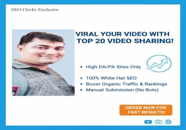 I will manually submit your video to 20 high authority video sharing sites