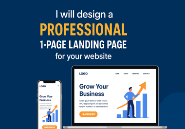 I will build a professional 1-page landing page for your website in 24 hours