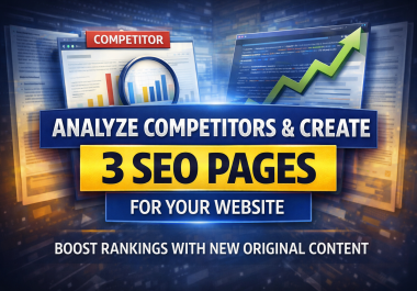 I will analyze competitors and create 3 original SEO-friendly pages for your website