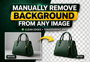 I will manually remove background from any image with clean edges