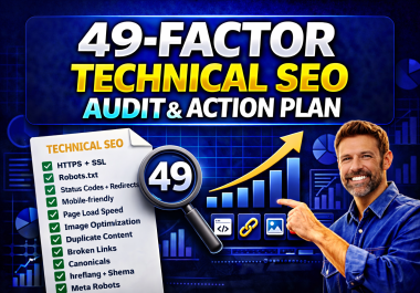 I will do a manual 49 factor technical SEO audit with action plan