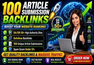 2026 Update - 100 Manual Article Posting Backlinks From 50 DA DR Sites Rank your Site On Google
