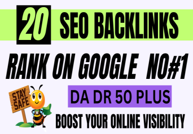 20 SEO Backlinks DA DR 50 Plus Rank Your site on google and boost your online visibility