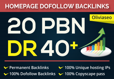 Build 20 PBN DR 40 Plus Permanent Homepage Backlinks