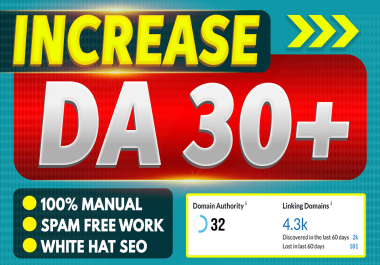 Skyrocket your Website DA to 30+ - 100 Whitehat