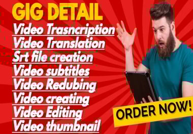 I WILL transcribe,  translate,  subtitle and redub video