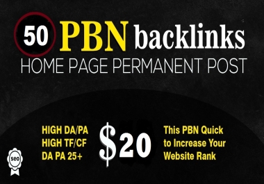 Build High Quality 50 PBNs SEO Backlinks High DA/PA Unique Domains Permanent Post