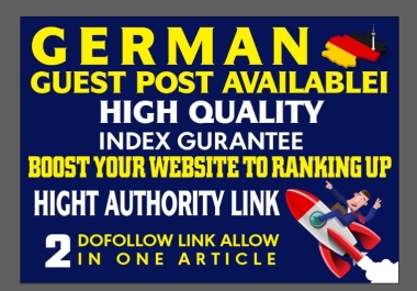 Provide 5 Guest post on Pure German website on high da dofollow link