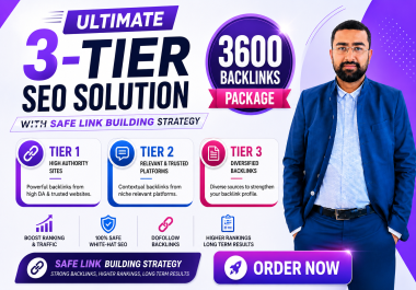 Ultimate 3-Tier SEO Solution with 3600 Backlinks Package and Safe Link Building Strategy