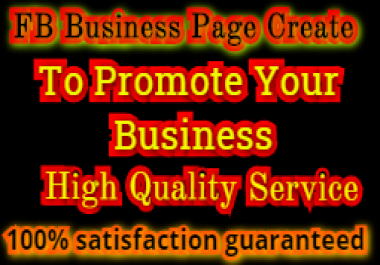 I will Create FB Business Page Or Fan Page
