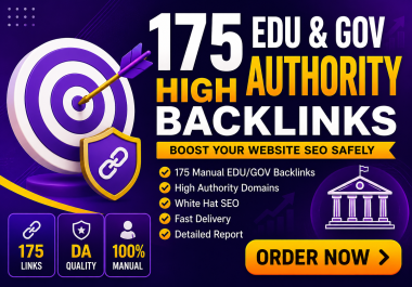175 Premium EDU/GOV Authority Manually Built from Trusted High Authority Domains