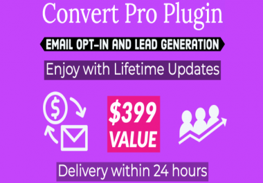 I will install convert pro plugin with lifetime updates