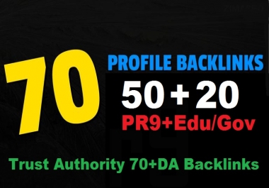 Exclusively 70 Links Juice 50 PR9+20 EDU/GOV 90+DA Authority SEO Backlinks increase Google search